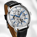 Skeleton Automatic Leather Dress Watch