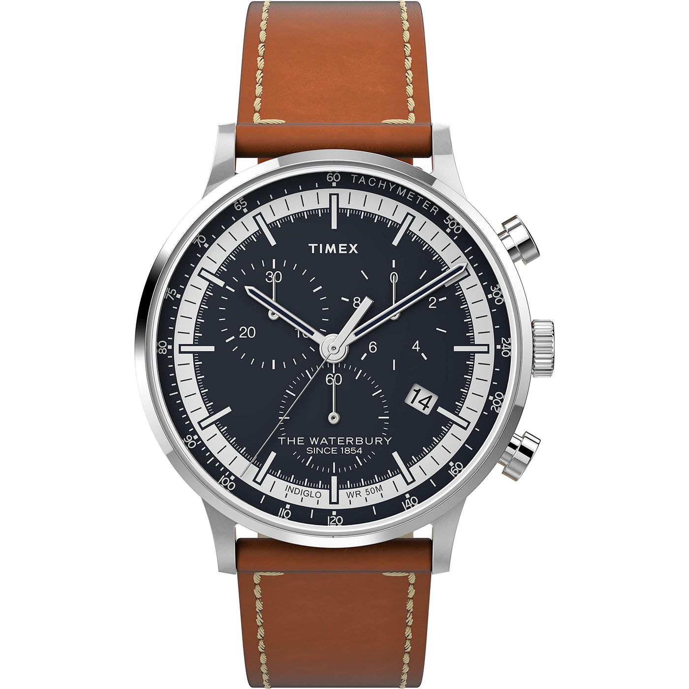 Waterbury Classic Chronograph Leather Watch 40mm