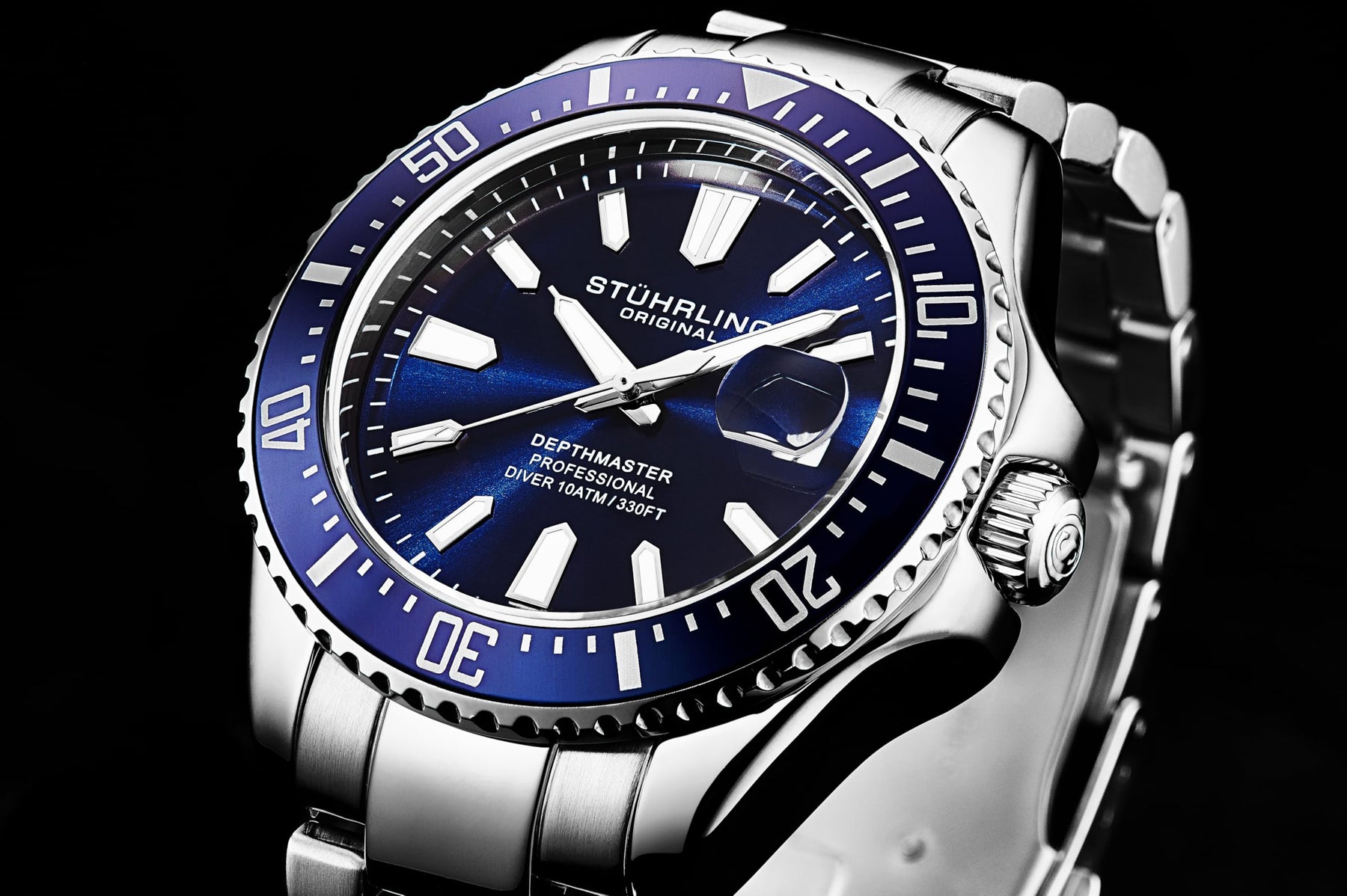 Pro Dive Blue Dial Watch 42mm Silver Bracelet
