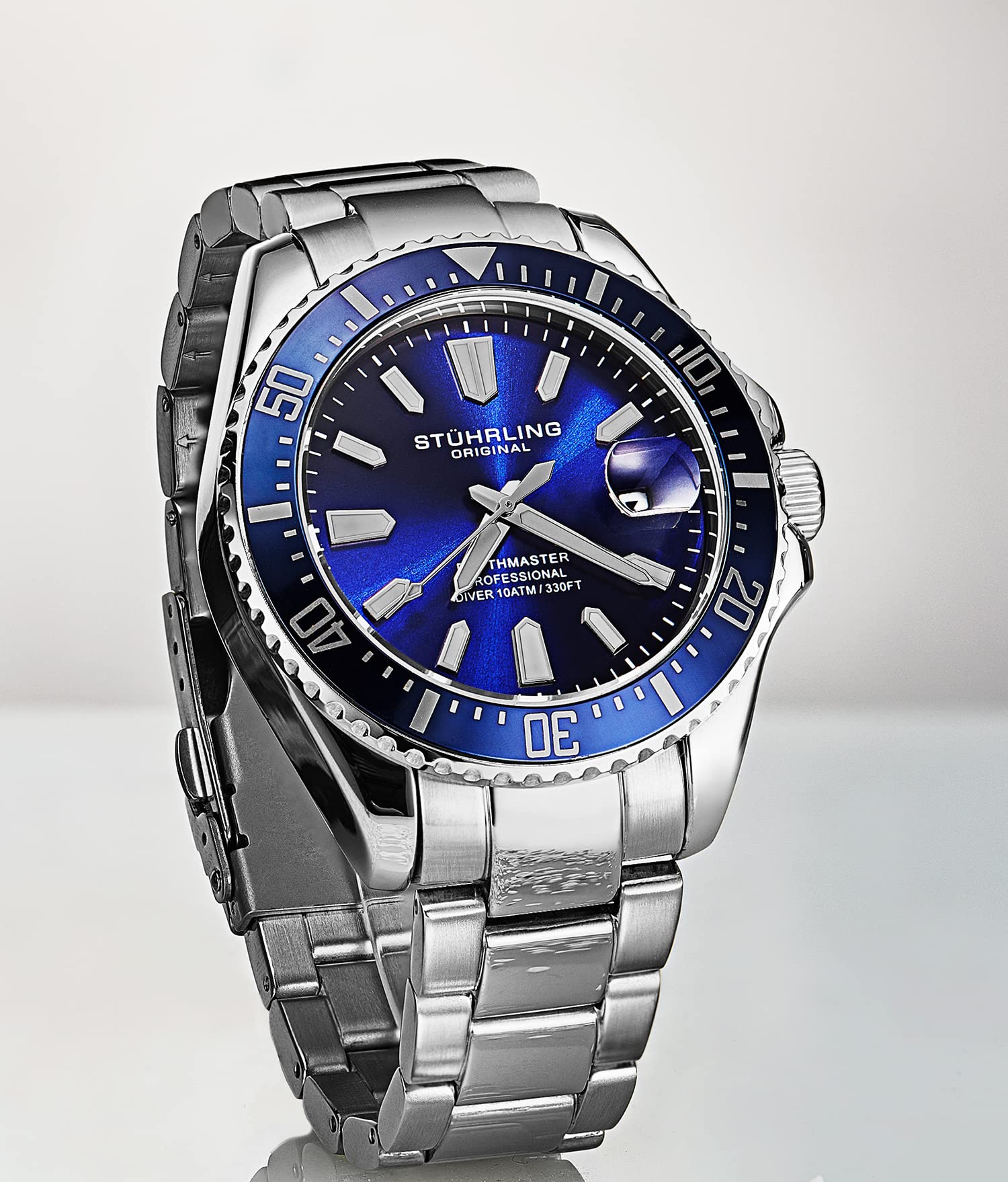 Pro Dive Blue Dial Watch 42mm Silver Bracelet