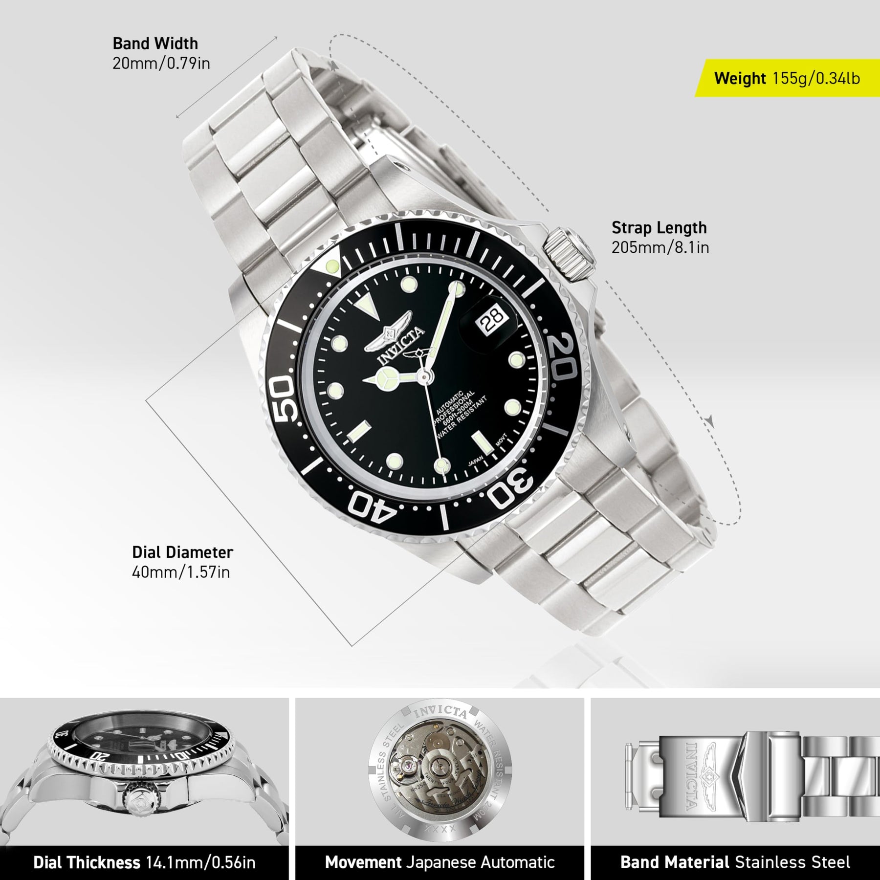 Pro Diver Automatic Watch Coin-Edge Bezel