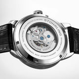 Skeleton Automatic Leather Dress Watch
