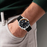 Automatic Dive Watch Black Silicone Strap Sapphire Glass