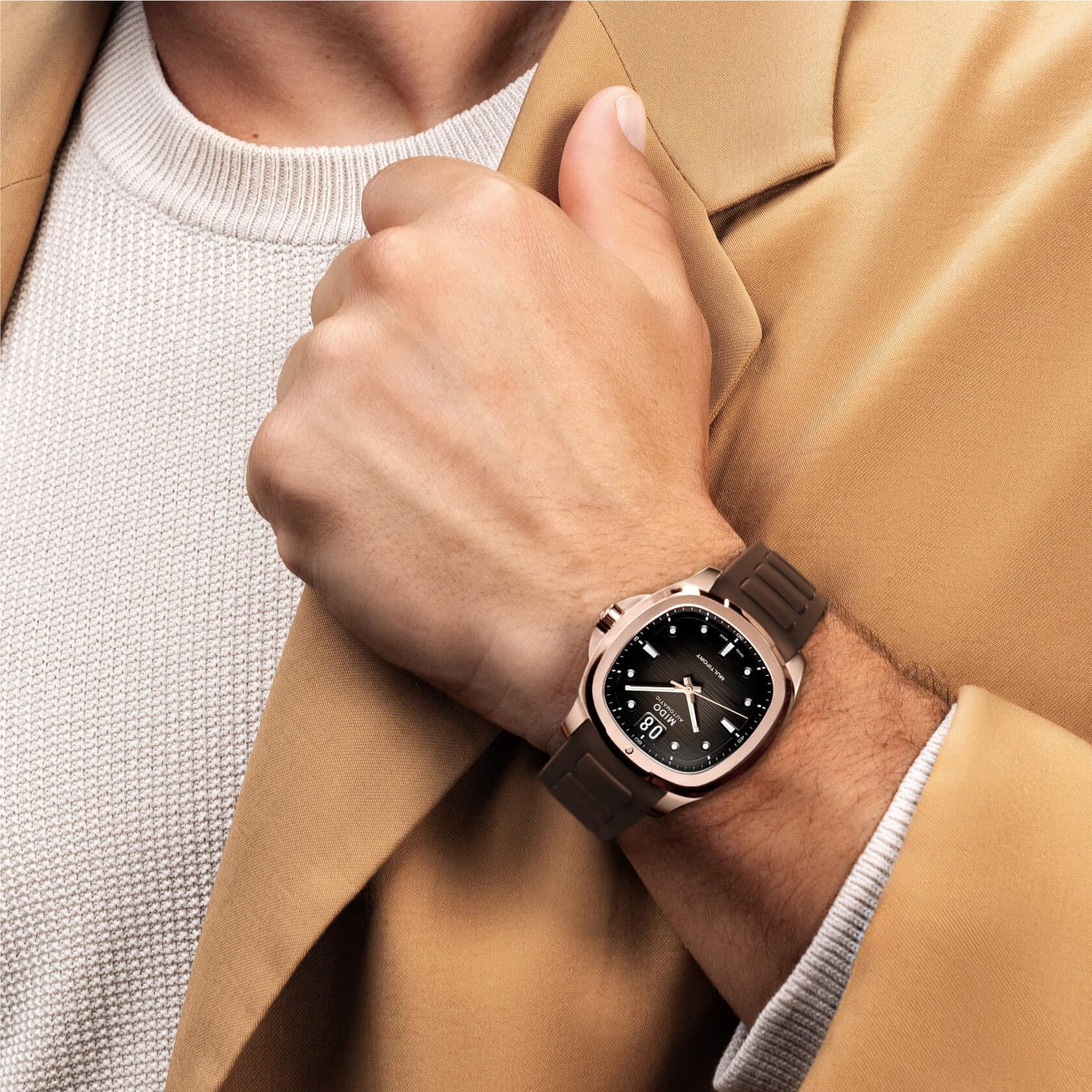 Multifort TV Big Date Brown Dial Watch 40mm