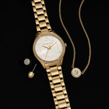Lauryn Three-Hand Gold Watch Gift Set