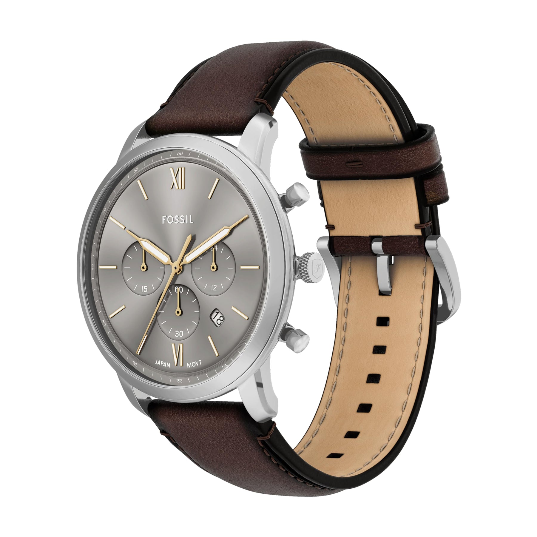 Fossil Men's Watch, Neutra Chronograph Brown Leather Watch for Men
