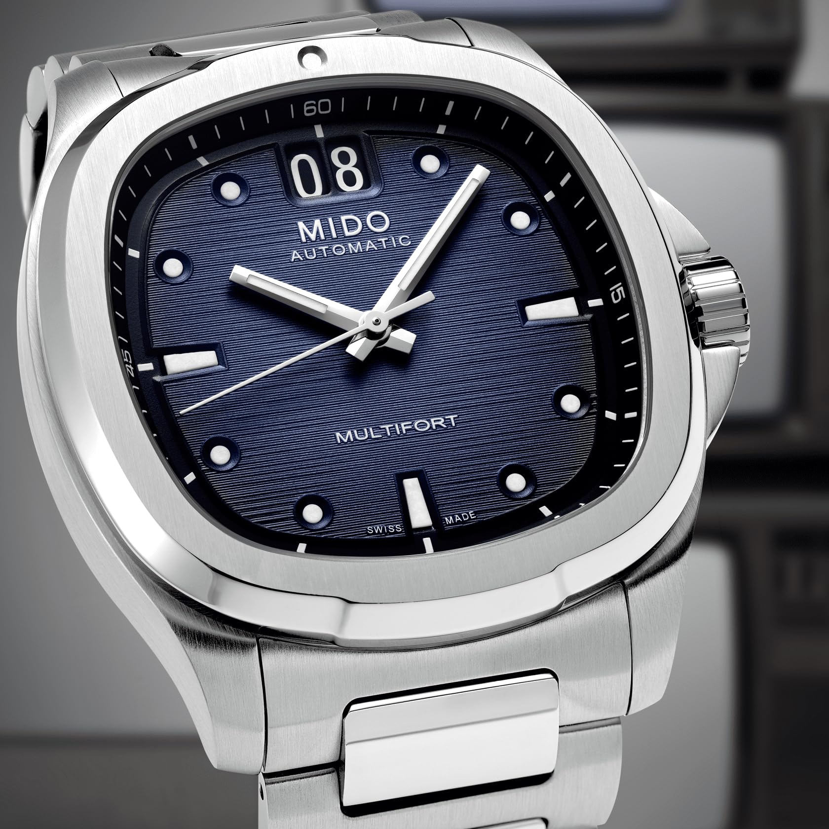 Multifort TV Big Date Blue Dial Watch 40mm