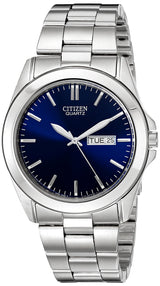 Classic Blue Dial Stainless Steel Watch