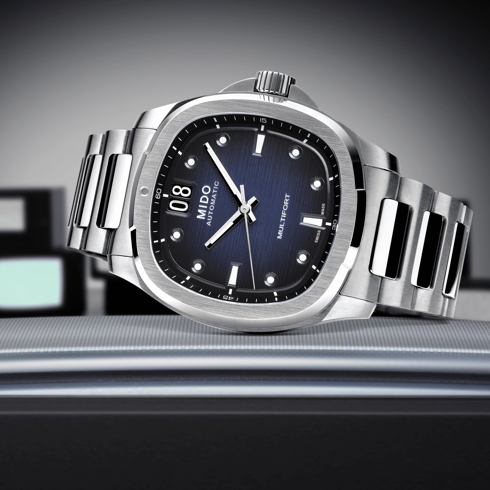 Multifort TV Big Date Blue Dial Watch 40mm