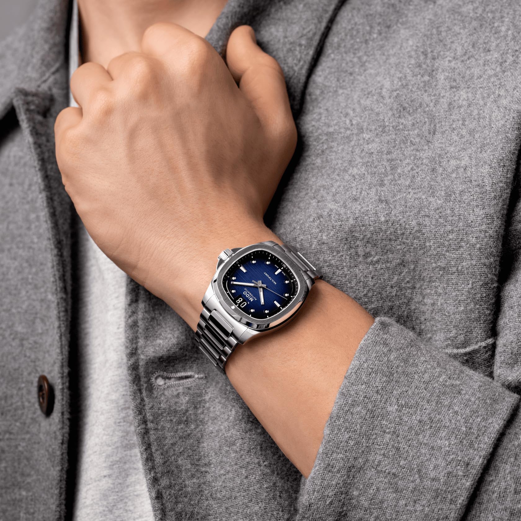 Multifort TV Big Date Blue Dial Watch 40mm