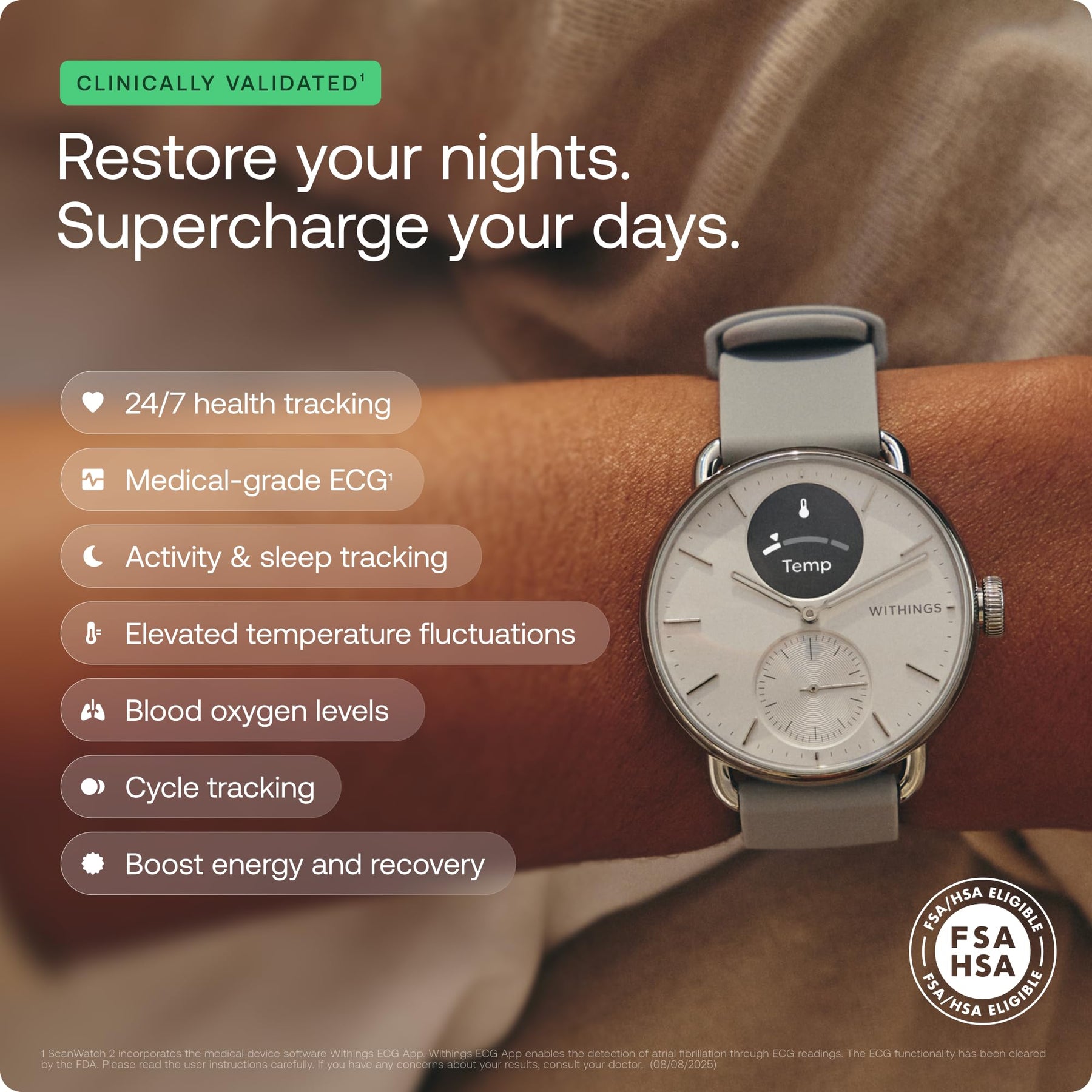 ScanWatch 2 Hybrid Smartwatch Health Tracker Edition