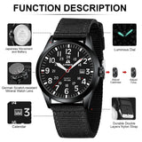 Military Quartz Watch Nylon Strap Luminous Dial