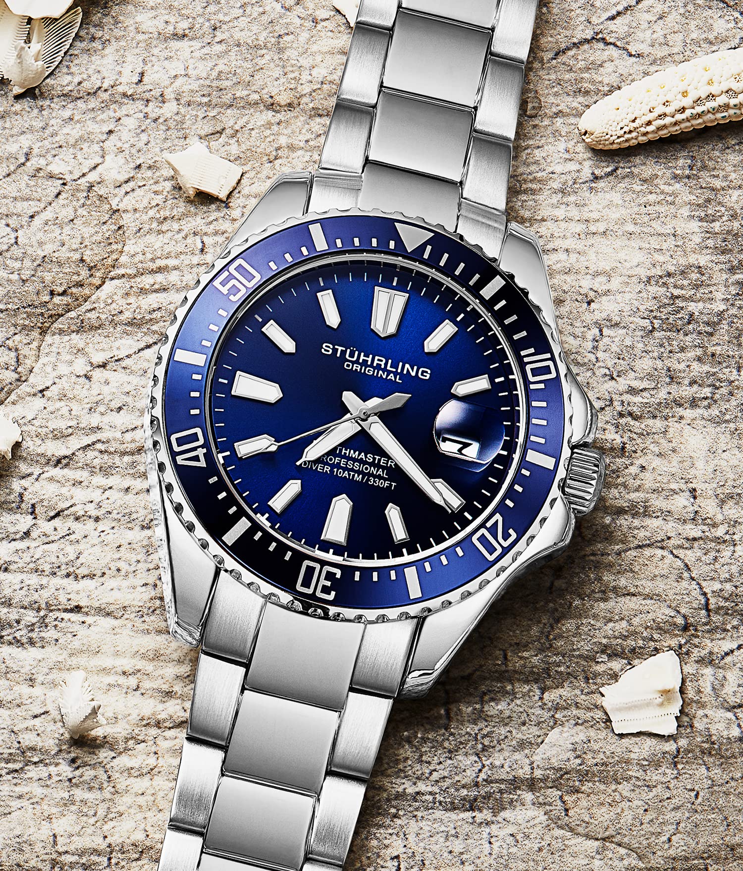 Pro Dive Blue Dial Watch 42mm Silver Bracelet